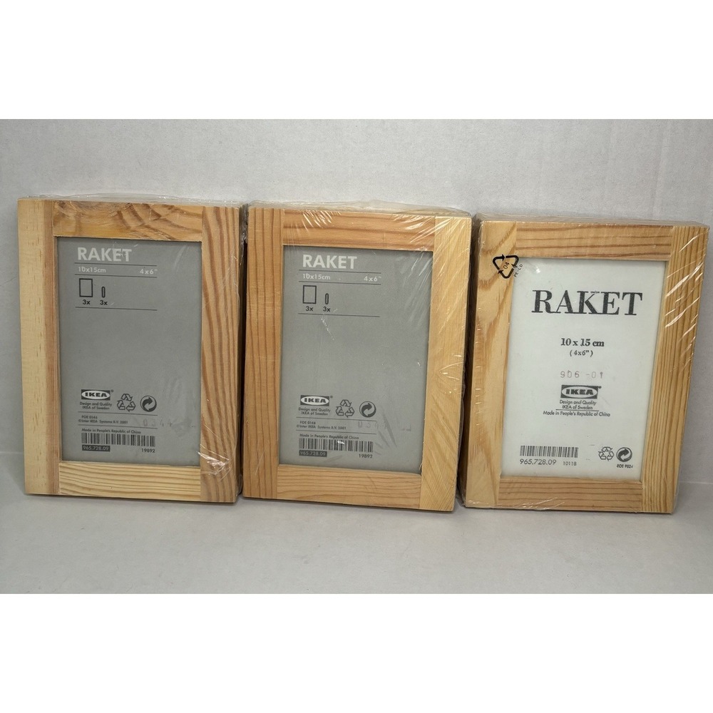 IKEA RAKET 4" x‎ 6"  Photo Frames Unfinished Wood Pine 3 Packs Total 9 Craft DIY